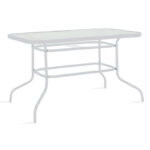Τραπέζι Ensure μέταλλο λευκό-γυαλί 120x70x70εκ