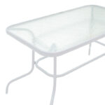 Τραπέζι Ensure μέταλλο λευκό-γυαλί 120x70x70εκ
