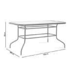 Τραπέζι Ensure μέταλλο λευκό-γυαλί 120x70x70εκ