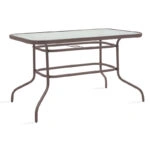 Τραπέζι Ensure  μέταλλο καφέ-γυαλί 120x70x70εκ