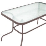 Τραπέζι Ensure  μέταλλο καφέ-γυαλί 120x70x70εκ