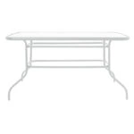 Τραπέζι Valor  μέταλλο λευκό-γυαλί 140x80x70εκ