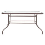 Τραπέζι Ensure μέταλλο καφέ-γυαλί 140x80x70εκ