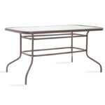 Τραπέζι Ensure μέταλλο καφέ-γυαλί 140x80x70εκ