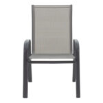 Πολυθρόνα Calan στοιβαζόμενη μέταλλο ανθρακί-textilene ανθρακί 54x74x91εκ