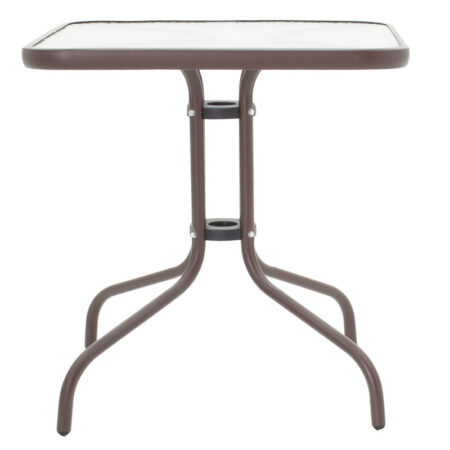 Τραπέζι Watson pakoworld μέταλλο καφέ-γυαλί 80x80x70εκ