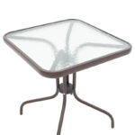 Τραπέζι Watson μέταλλο καφέ-γυαλί 70x70x70εκ