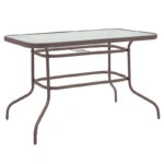 Τραπεζαρία Valor-Calan σετ 5τεμ μέταλλο-textilene καφέ 110x60x70εκ