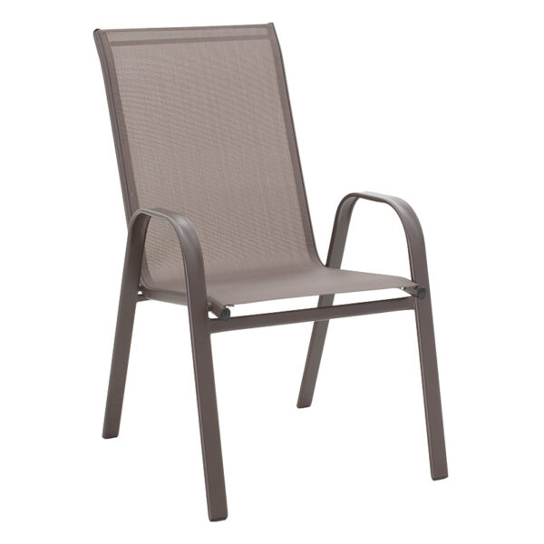 Τραπεζαρία Ensure-Calan σετ 7τεμ μέταλλο-γυαλί καφέ 140x80x70εκ