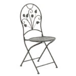 Τραπεζαρία Abriel σετ 3τεμ μέταλλο ανθρακί antique