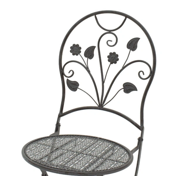 Τραπεζαρία Abriel σετ 3τεμ μέταλλο ανθρακί antique