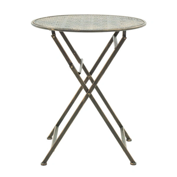 Τραπεζαρία Drill  σετ 3τεμ μέταλλο χρώμα χαλκού antique