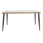 Τραπέζι Naoki μέταλλο μαύρο-pe φυσικό-γυαλί 160x90x78εκ