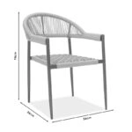 Πολυθρόνα Tiana μέταλλο μαύρο-pe γκρι