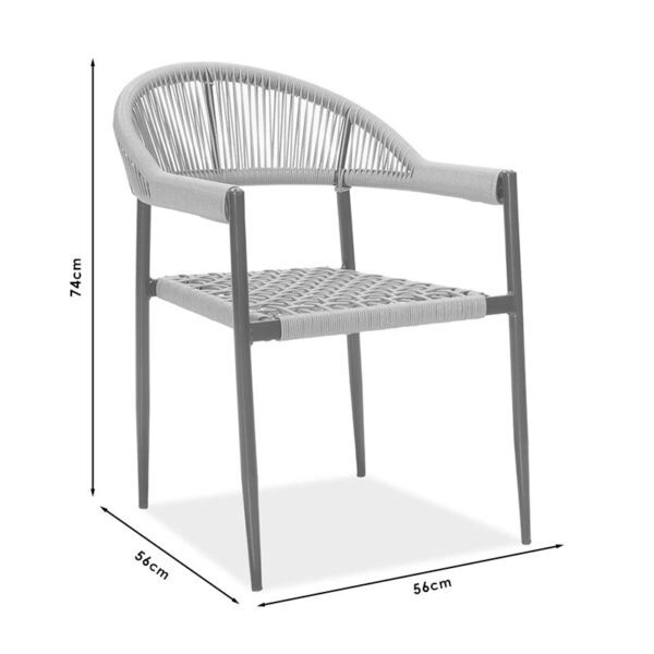 Πολυθρόνα Tiana μέταλλο μαύρο-pe γκρι