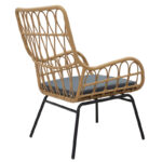 Πολυθρόνα Naoki μέταλλο μαύρο-pe φυσικό-μαξιλάρι