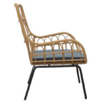 Πολυθρόνα Naoki μέταλλο μαύρο-pe φυσικό-μαξιλάρι