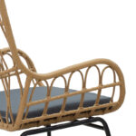 Πολυθρόνα Naoki μέταλλο μαύρο-pe φυσικό-μαξιλάρι