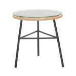 Σαλόνι Gaus σετ 3τεμ pe φυσικό-μέταλλο μαύρο