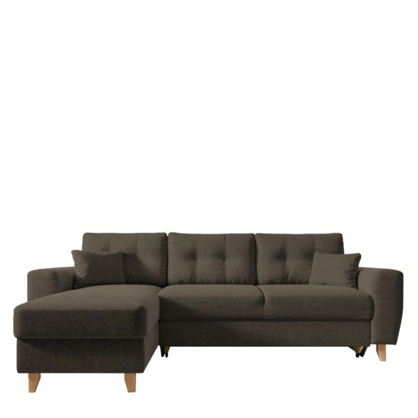 Καναπές Γωνιακός  Αναστρέψιμη Γωνία JESSIE 235x160x85cm Καφέ