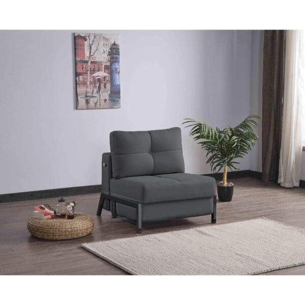 Πολυθρόνα ArteLibre OLIVER Σκούρο Γκρι 87x93x90cm