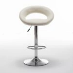 Σκαμπό Bar  FETT Με Πλάτη Πτυσσόμενο Μπεζ PU/Μέταλλο 54x49x81-103cm