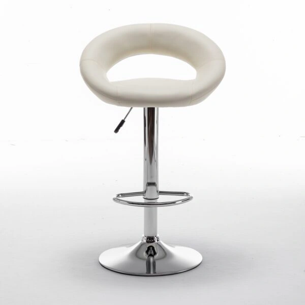 Σκαμπό Bar  FETT Με Πλάτη Πτυσσόμενο Μπεζ PU/Μέταλλο 54x49x81-103cm