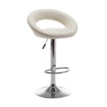 Σκαμπό Bar  FETT Με Πλάτη Πτυσσόμενο Μπεζ PU/Μέταλλο 54x49x81-103cm