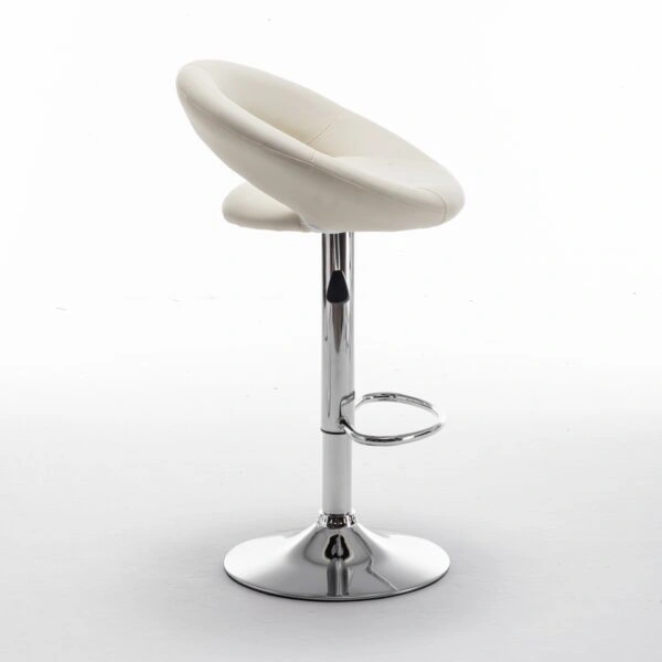 Σκαμπό Bar  FETT Με Πλάτη Πτυσσόμενο Μπεζ PU/Μέταλλο 54x49x81-103cm