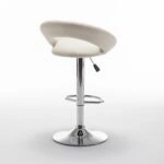 Σκαμπό Bar  FETT Με Πλάτη Πτυσσόμενο Μπεζ PU/Μέταλλο 54x49x81-103cm