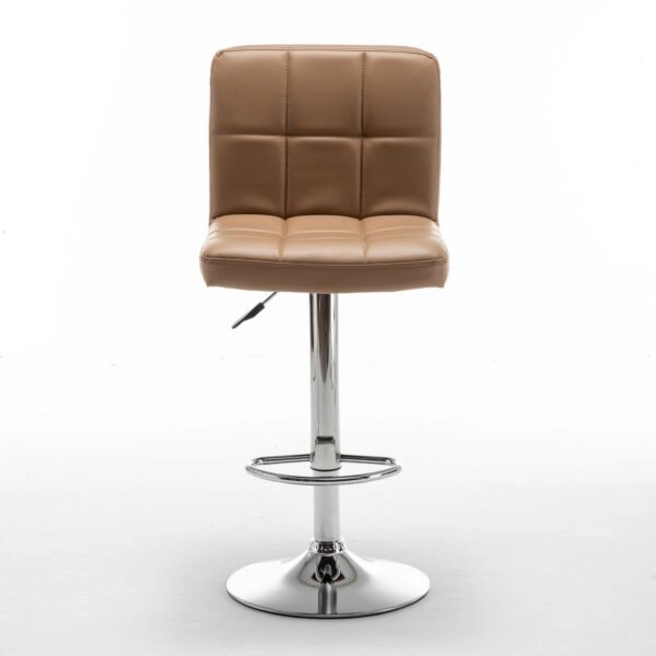 Σκαμπό Bar  DIN Με Πλάτη Πτυσσόμενο Cappuccino PVC/Μέταλλο 44x50x92-113cm