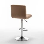 Σκαμπό Bar  DIN Με Πλάτη Πτυσσόμενο Cappuccino PVC/Μέταλλο 44x50x92-113cm