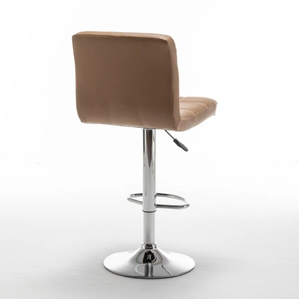 Σκαμπό Bar  DIN Με Πλάτη Πτυσσόμενο Cappuccino PVC/Μέταλλο 44x50x92-113cm