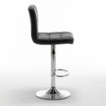 Σκαμπό Bar  DIN Με Πλάτη Πτυσσόμενο Μαύρο PVC/Μέταλλο 44x50x92-113cm