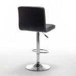 Σκαμπό Bar  DIN Με Πλάτη Πτυσσόμενο Μαύρο PVC/Μέταλλο 44x50x92-113cm