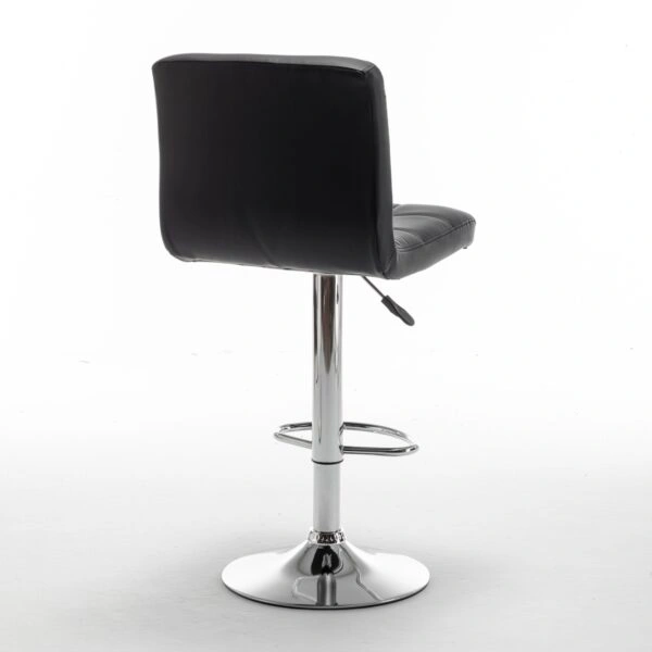 Σκαμπό Bar  DIN Με Πλάτη Πτυσσόμενο Μαύρο PVC/Μέταλλο 44x50x92-113cm