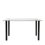 Τραπέζι TEIDE Διάφανο/Μαύρο Γυαλί/Μέταλλο 140x80x75cm