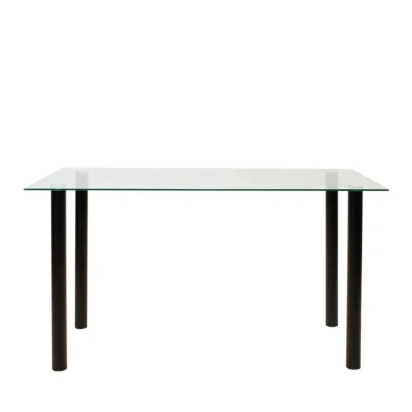 Τραπέζι TEIDE Διάφανο/Μαύρο Γυαλί/Μέταλλο 140x80x75cm