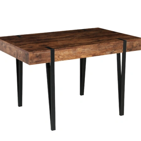 Τραπέζι Τραπεζαρίας MOTHMA Καρυδί/Μαύρο MDF/Μέταλλο 120x80x75cm