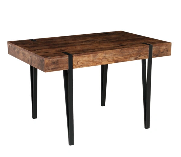 Τραπέζι Τραπεζαρίας MOTHMA Καρυδί/Μαύρο MDF/Μέταλλο 120x80x75cm