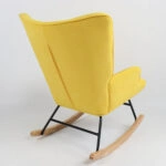 Πολυθρόνα Κουνιστή  CANDY CANE Κίτρινο Ύφασμα/Μέταλλο/Ξύλο 91x67x86cm