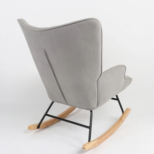 Πολυθρόνα Κουνιστή  CANDY CANE Γκρι Ύφασμα/Μέταλλο/Ξύλο 91x67x86cm