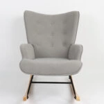 Πολυθρόνα Κουνιστή  CANDY CANE Γκρι Ύφασμα/Μέταλλο/Ξύλο 91x67x86cm