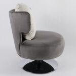 Πολυθρόνα  PASSIFLORA Γκρι Ανοιχτό Ύφασμα/Μέταλλο 76x67x76cm