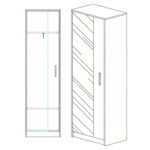 Ντουλάπα SOLFRID Με Καθρέπτη Φυσικό Μοριοσανίδα 48x40x180cm