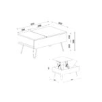 Τραπεζάκι Σαλονιού  LIMNOS Φυσικό/Λευκό Μοριοσανίδα/Μελαμίνη 80x50x39cm