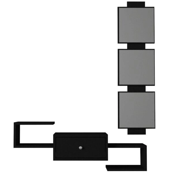 Έπιπλο Εισόδου Patmos Μαύρο 100x22x140cm