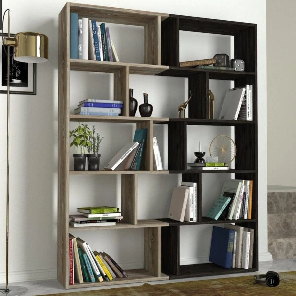 Βιβλιοθήκη Idra Ανοιχτό Καφέ/Σκούρο Καφέ 124x26x159cm