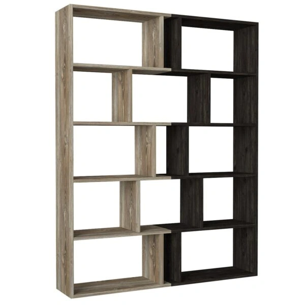 Βιβλιοθήκη Idra Ανοιχτό Καφέ/Σκούρο Καφέ 124x26x159cm