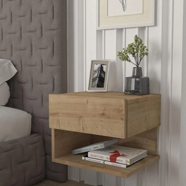 Κομοδίνο ABELL Φυσικό Μοριοσανίδα/Μελαμίνη 40x35x32cm